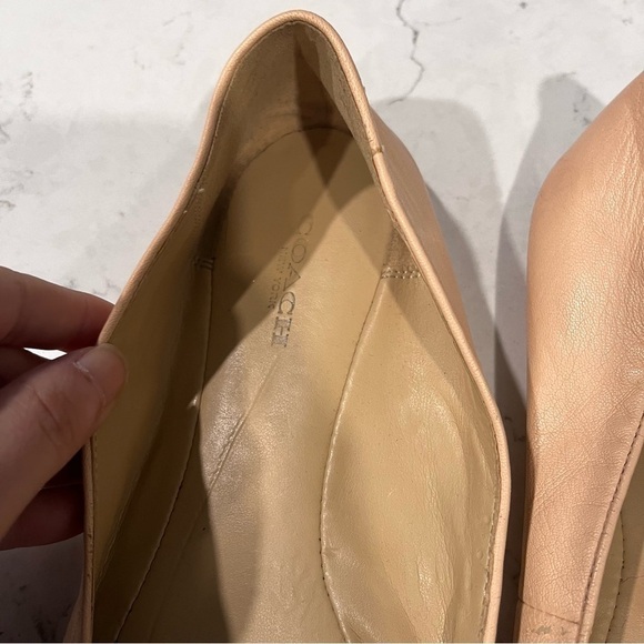 COACH Doreen Light Pink Leather Studded Ballet Flats Size 7 - Picture 7 of 12